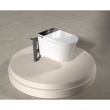 MEJE MZE‑G830E – Inodoro inteligente mural, inodoro alargado monobloque con bidet integrado, asiento calefactable, secador de aire caliente, descarga, apertura y cierre automáticos
