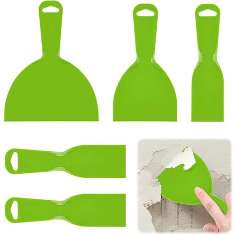 Spatule Plastique, Couteau à Mastic, Outil de Grattoir de Peinture, Outil de plâtre, Spatules en Plastique pour Enlever les étiquettes,Colle,Peinture et Autocollants -2/4/6Pouces (1/5)