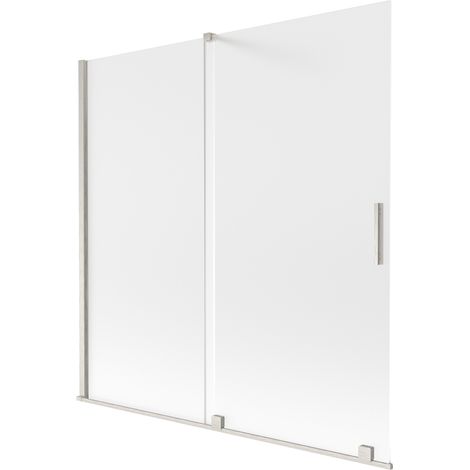 Mexen Velar paroi de baignoire 2 volets coulissants 160 x 150 cm, givré, nickel brossé - 896-160-000-31-97 (1/2)