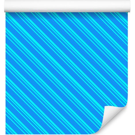 Papel pintado a cuadros turquesa y azul celeste para salón y dormitorio, 50x1000 cm. (1/5)