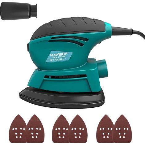 Ponceuse à détail compacte 220W – Vitesse 13 000 tr/min – Pour bois et travaux précis – Avec aspiration des poussières – Livrée avec 6 feuilles abrasives (1/5)