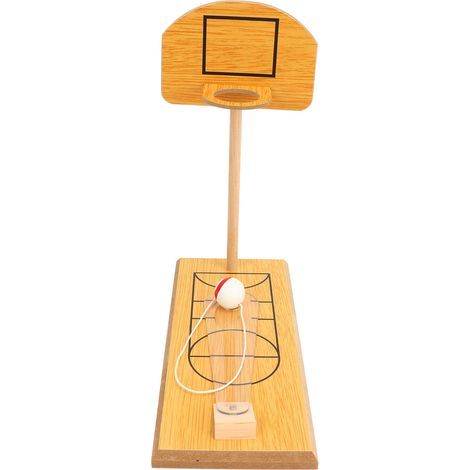 Tischbasketballspiel aus Holz mit handlichem Wurfkorb, interaktives Spielzeug für Eltern und Kinder (1/5)