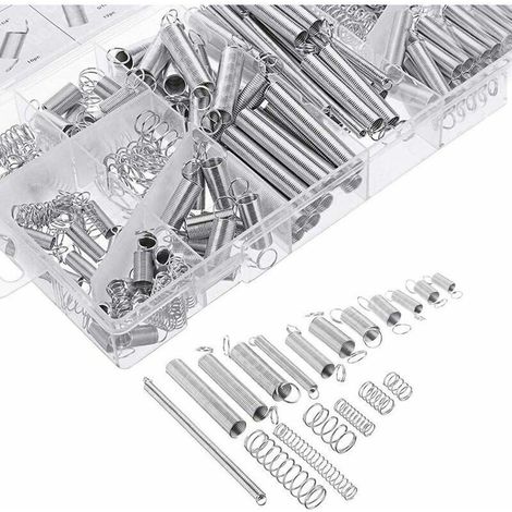 200 pièces Assortiment de ressorts Ressorts de traction Divers petits ressorts d'extension et de compression avec boîte de rangement
