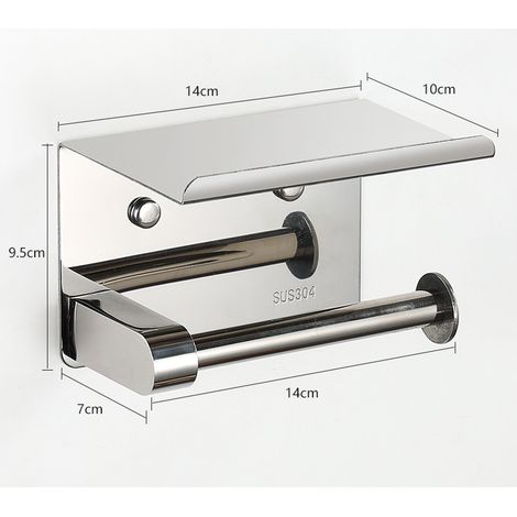 Toilettenpapierhalter, Wandmontage, Toilettenpapierhalter, Toilettenpapierhalter aus Edelstahl 304, Installation mit Schrauben oder 3M-Selbstklebeband, Silber
