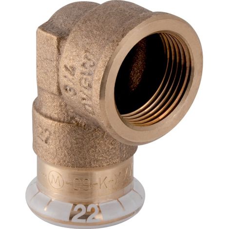 GEBERIT Gomito Misto 90° Femmina/Femmina Bronzo Ø22X1/2"F - 63864 (1/2)