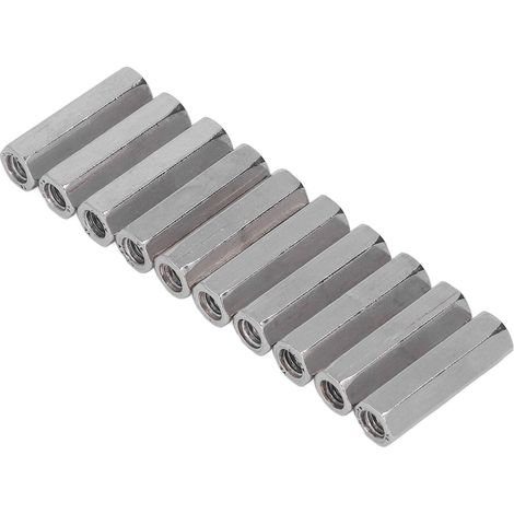 Sechskant-Verbindungsmuttern M8x1,25 – 10er-Packung, Edelstahl 304, Industriebefestigung, 13 mm, 45 mm (1/5)
