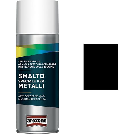 SMALTO SPRAY SPECIALE METALLI ml. 400 - nero intenso opaco - AREXONS