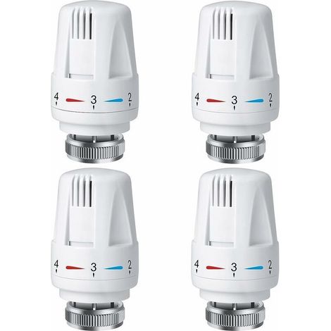 Tête Thermostatique de Radiateur - 4 pièces - Tête de Thermostat de Radiateur TRV M30 x 1,5 - Vannes de Radiateur pour Chauffage Domestique et Bureau (1/5)