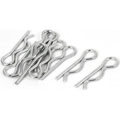 Goupille Fendue Ressort 2.5mm x 45mm R-Clip Cotter Pins Silver Tone 10 Pcs (1/3)