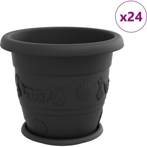 Maison Exclusive - Vasi per Piante 24 pcs Nero Ø 34 x 28 cm Plastica
