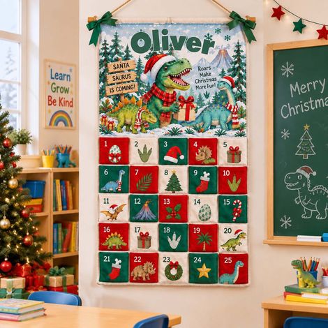New Cute and Practical Portable Christmas Dinosaur Advent Calendar
