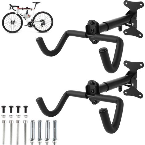 2 Pièces Support Mural pour Vélo, Porte-Vélos Mural, Support de Vélo Mural Pliable et Rembourré, Accroche Velos Murals Garage Pliable pour VTT (1/5)