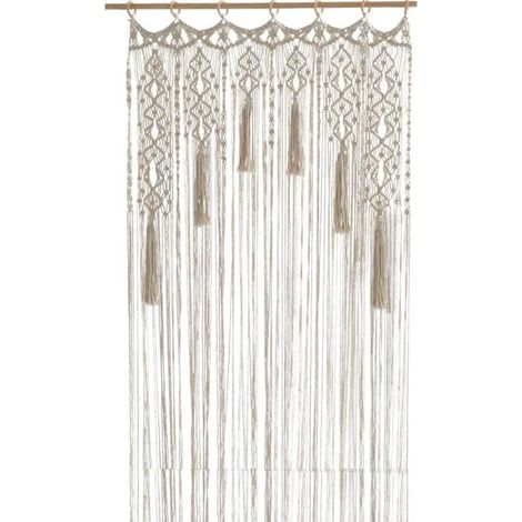 Rideau de porte décoratif fabriqué à la main en corde de coton pour la maison, le mariage et la séparation (1/5)