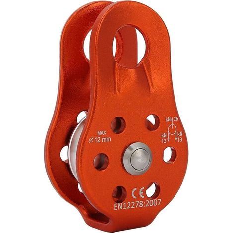 Poulie de poulie en Alliage d'aluminium Bloc de poulie à Corde Simple Robuste pour Corde de 12 mm Escalade 26KN
