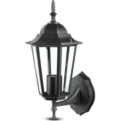 Lámpara LED V-TAC E27, portalámparas, montaje vertical, color negro, IP44