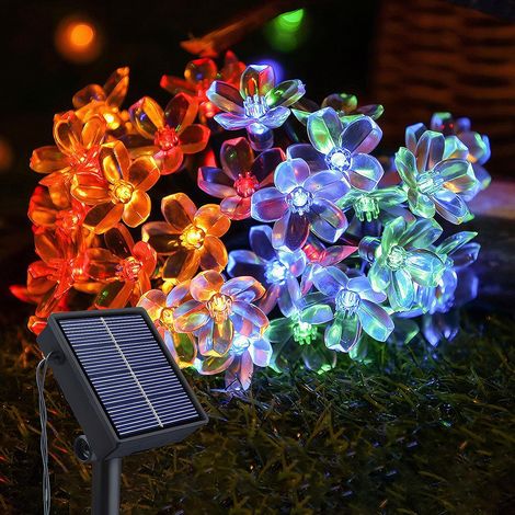 Guirlande Lumineuse Extérieure Solaire, 14m 120 LED Fleurs de Cerisier Lumineuse, 8 Modes Guirlande Solaire Exterieur Étanche, Fleurs Decoration pour Jardin Cour Noël Mariage Patio Fête (1/5)