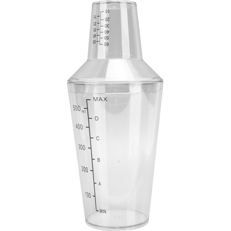 Graduierter, transparenter Cocktailshaker, Standardfassungsvermögen, auslaufsicher, 500 ml, ideal für Barkeeper. (1/5)