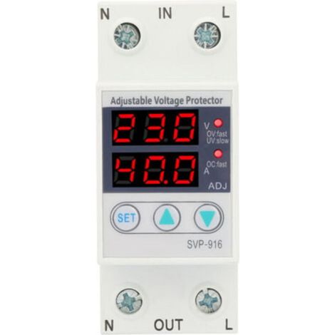 Parafoudre/protecteur de sous-tension intelligent monophasé réglable — 230 V CA (40 A) (1/5)