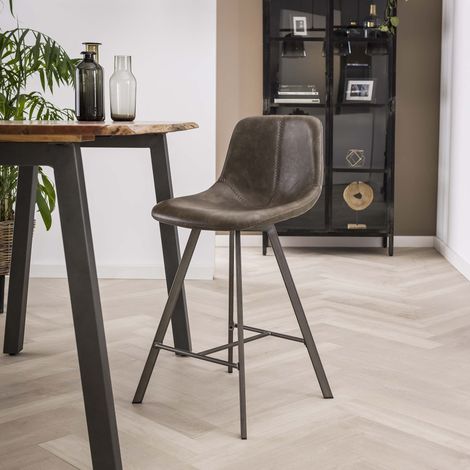 Barhocker Siena Taupe Sattel PU Kunstleder