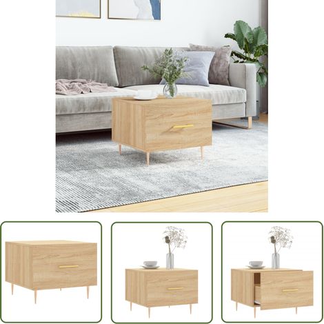 The Living Store Couchtisch Sonoma-Eiche 50x50x40 cm Holzwerkstoff - Couchtisch - Wohnzimmerstil - Esszimmertisch - Sideboard - Möbelstück