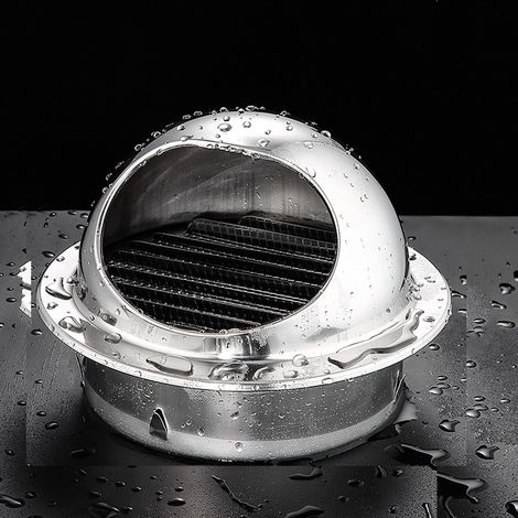Grille de ventilation inox 120 mm ronde, protection contre les intempéries, pour hotte de cuisine, couvercle mural, évacuation d’air (1/5)