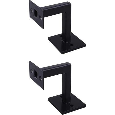 CCYKXA 1/2/4er-Pack, robuste quadratische Treppengeländerhalterungen, schwarze quadratische Treppengeländerhalterungen, Wandhalterungen für Treppengeländer (2 Stück)