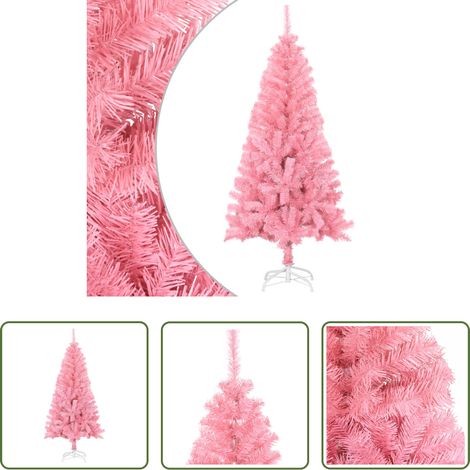 Sapin de Noël rose - Sapin de Noël artificiel avec support rose 150 cm PVC (1/5)