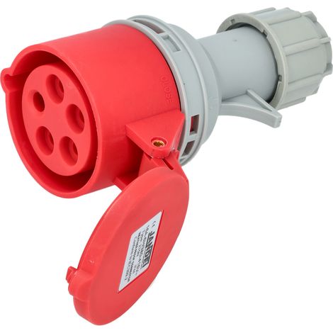 Jandei - Conector de potencia industrial 16A 4P+E 6H Hembra Aéreo Recto 240-415Vac IP44