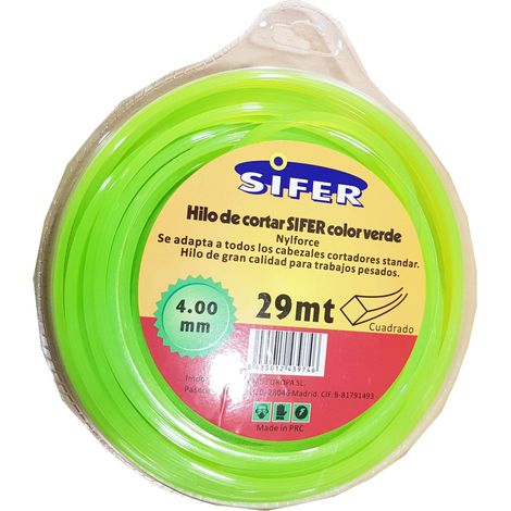 sifer hilo desbrozadora verde cuadrado 4.00 mmx 29 mt 48222074