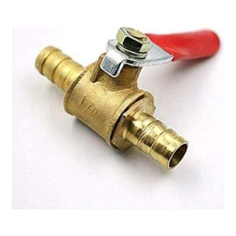 Robinet à boisseau sphérique Brass 8 mm, vanne d'arrêt, raccord de tuyau cannelé, adaptateur de robinet pour eau, diesel, huile (1 pièce 8 mm) (1/4)