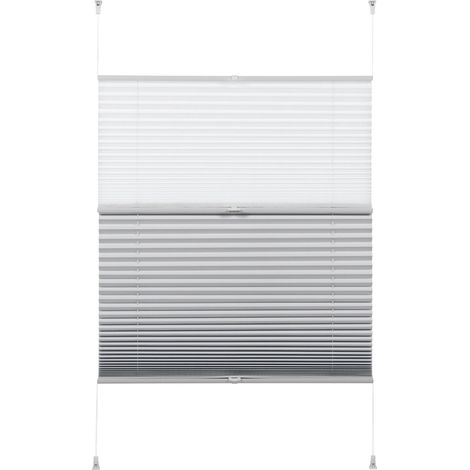 Gardinia 32575 Tenda plissettata con morsetti, Ideale Giorno e Notte, Tutte parti montaggio incluse, EASYFIX Tenda plissettata Day + Night, Bianco, 60 x 130 cm (LxA) (1/5)