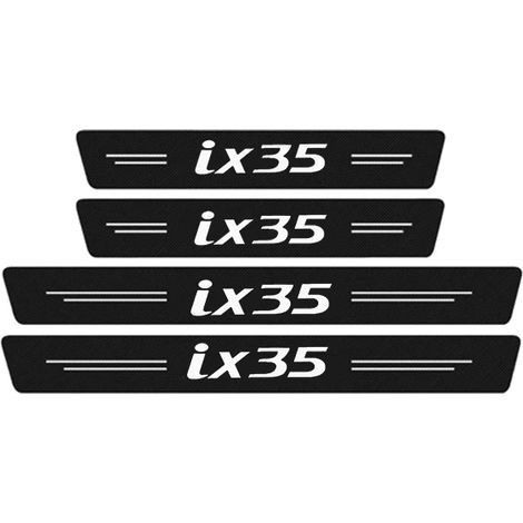 (4 pièces) Autocollants de seuil de coffre arrière pour Hyundai ix35,protections de pare-chocs,logo en fibre de carbone,films anti-rayures (1/3)