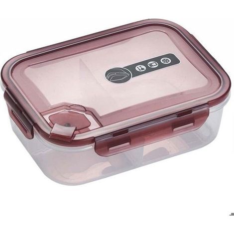 Frische Aufbewahrungsbox, Lunchbox mit verschließbarem Fach, tragbare Lunchbox für Schüler, rot, 1300 ml - MCJ (1/4)