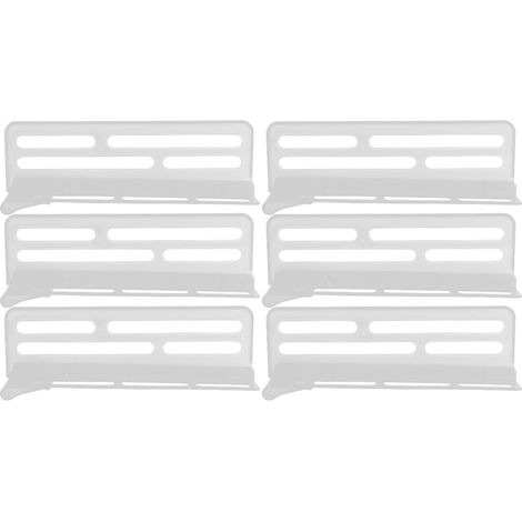 Set di 6 divisori per frigorifero, per porte, ripiani e cassetti, in plastica bianca. (1/3)