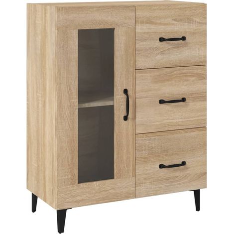Buffet,Bahut,Meuble de Rangement chêne sonoma 69,5x34x90 cm bois d'ingénierie CFW34470 (1/5)