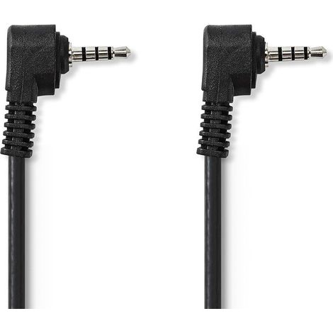 Audio video kabel 35 mm hane 35 mm hane nickel platerad 200 m rund pvc svart (1/4)