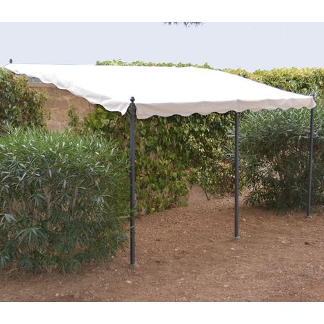 Gazebo Pergola in Metallo mod. Minorca per Fissaggio a Muro Misure: 300X400 Cm (1/2)