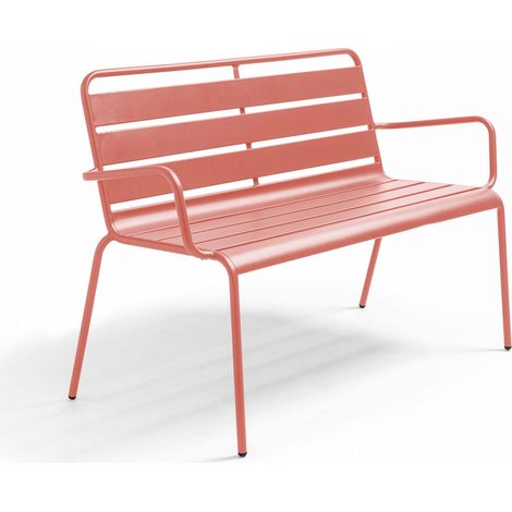 Banc de jardin en métal argile - Palavas (1/3)