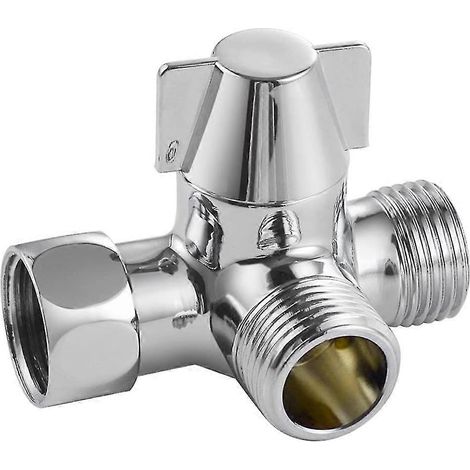 Adaptateur de dérivation d'eau à trois voies G1/2 pouce, connecteur de dérivation de douche, séparateur d'eau pour bidet de toilette (1/5)