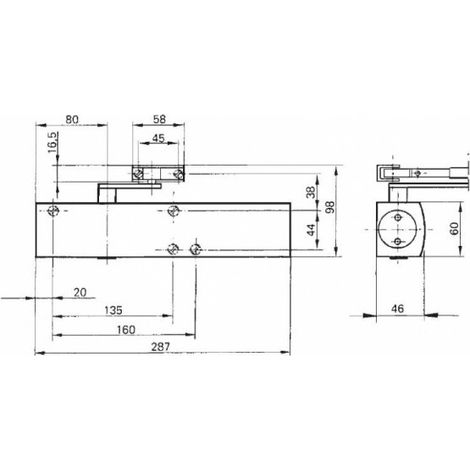 Geze – Ferme-porte à ciseaux TS 4000 argent EN 1-6 – Pour portes jusqu'à 1600 mm – Réglage de la fermeture et de l'ouverture – Montage sans tringlerie (1/7)