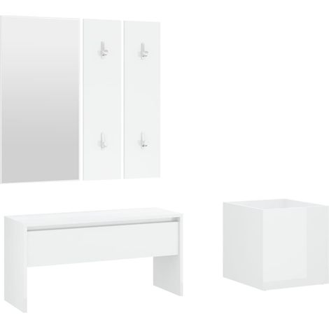 Ensemble de meubles de couloir Blanc brillant Bois d'ingénierie CFW118180 (1/5)