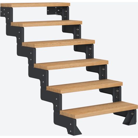 Dolle Modultreppe Gardentop Innen Eiche 6 Stufen 108-132cm Geschosshöhe 85cm Stufenbreite ohne Geländer (1/4)