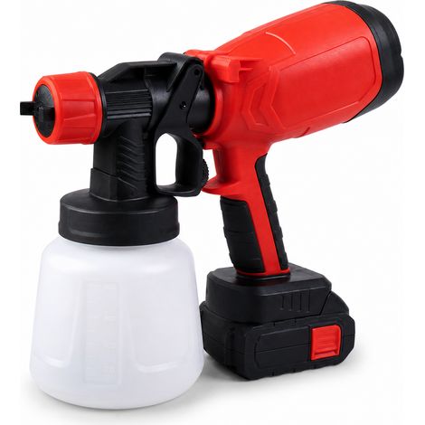 Portable Electric Paint Spray Gun Battery Red 2000 mAh (1/5)