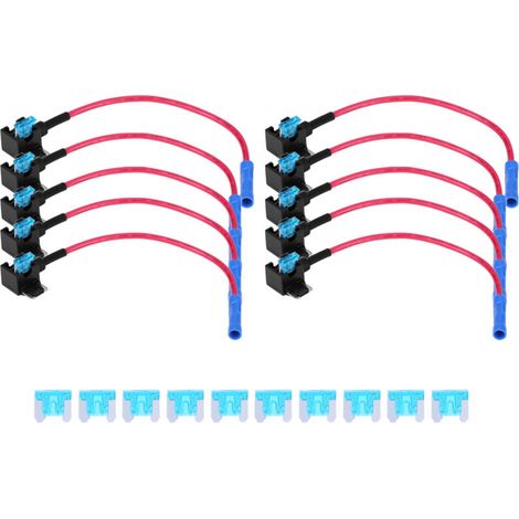 10pcs Add-A-Circuit Porte-fusible Voiture, Ajouter un Robinet de Fusible de Circuit Automobile Ajouter un Porte-fusible de Lame de l'Adaptateur de Fusible de Circuit(Mini) (1/5)