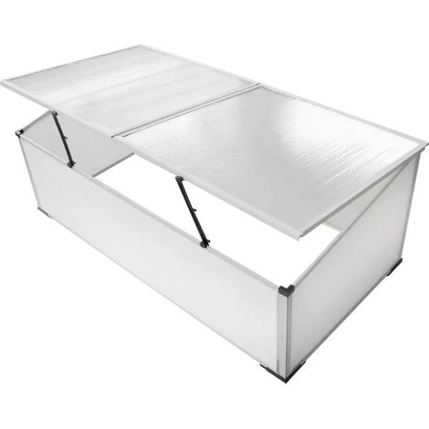 Serra fredda a 2 coperchi per giardino 110 x 55 x 41 cm resistente ai raggi UV e al calore in policarbonato trasparente 020045831