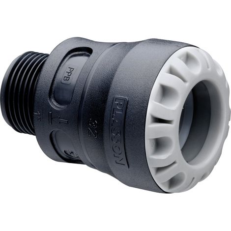 Raccord droit encliquetable PE Ø50 - mâle 2" - Série 1 - Plasson (1/2)
