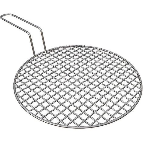 Grillrost mit Kreuzmuster, Grillnetz, leicht, multifunktional, antihaftbeschichtet, rund, zum Grillen von Fleisch beim Picknick-21cm (1/5)