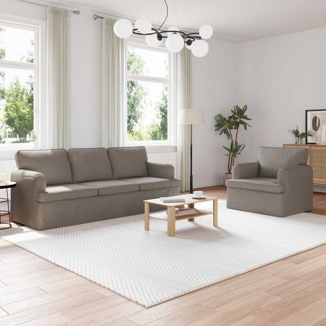 Sofa Set 2 pcs Taupe 201 x 80 x 85 cm Stoff