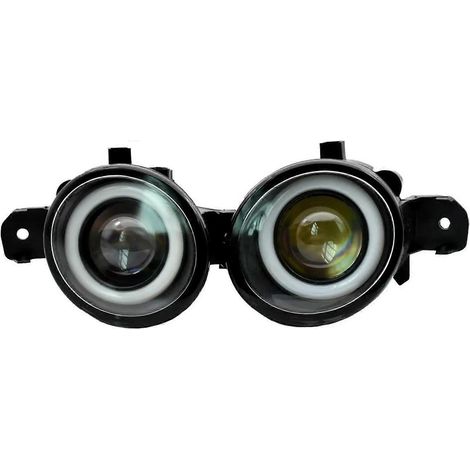 2 Stück LED-Nebelscheinwerfer mit Angel Eyes, Tagfahrlicht (DRL), 12 V, H11, kompatibel mit Renault Wind Cabriolet (2010–2015) – Weißes Licht