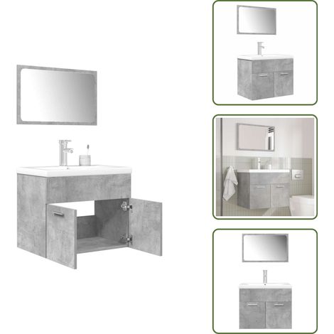 vidaXL Ensemble de meubles de salle de bain 3 pcs gris béton
